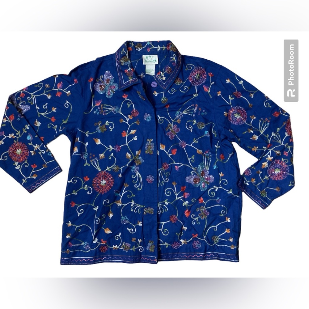 The Quacker Factory beaded embroidered jacket Sz. S